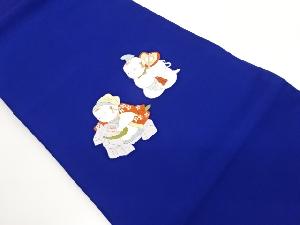 塩瀬金彩手描き御所人形模様名古屋帯